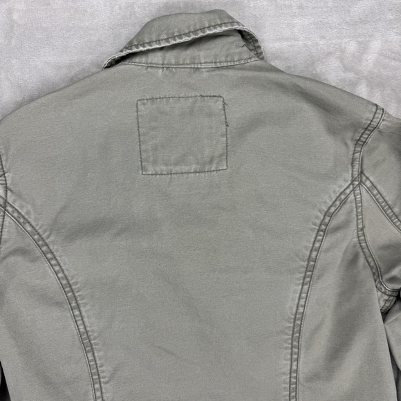Vtg American Eagle Distressed Army Green Canvas Cargo Field Jacket Women's Small - Picture 8 of 12